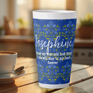 Tasse Latte Meilleure amie disant Astor Bouquet Bleu