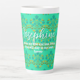 Tasse Latte Meilleure amie disant Astor Bouquet Turquoise