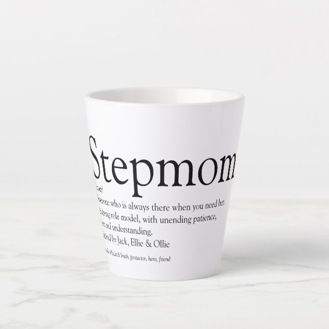 Tasse Latte Meilleure Belle-mère du Monde, Définition de Belle (Devant)