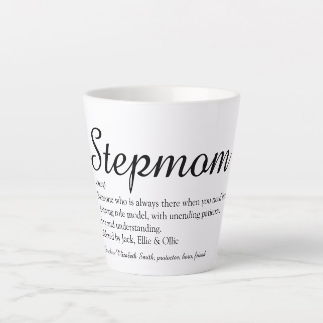 Tasse Latte Meilleure Belle-mère du Monde, Définition de Belle (Devant)