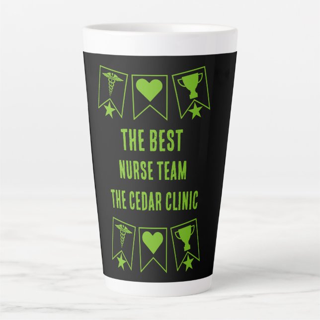 Tasse Latte Meilleure équipe d'infirmières (Devant)