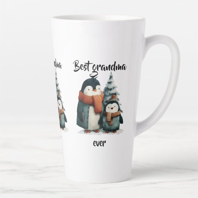 Tasse Latte Meilleure Grand-mère Jamais Penguins d'Hiver (Droite)