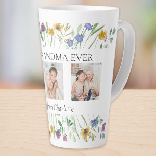 Tasse Latte Meilleure grand-mère jamais photo de fleur sauvage