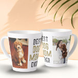 Tasse Latte Meilleure maman chien toujours propriétaire d'anim<br><div class="desc">Meilleure Maman De Chien Ever Propriétaire D'Animaux 2 Photos Latte Mug. Design moderne et simple avec texte ' Meilleure maman chien jamais 'et un espace pour 2 photos d'animaux de compagnie. C'est un cadeau unique et réfléchi pour votre mère, qui est propriétaire d'un chien pour la fête des mères, l'anniversaire...</div>