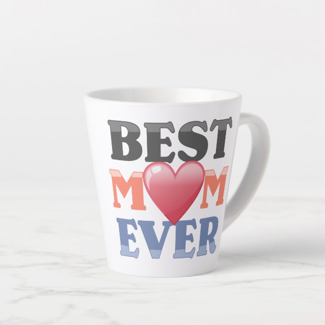 Tasse Latte Meilleure maman jamais (Angle droit)