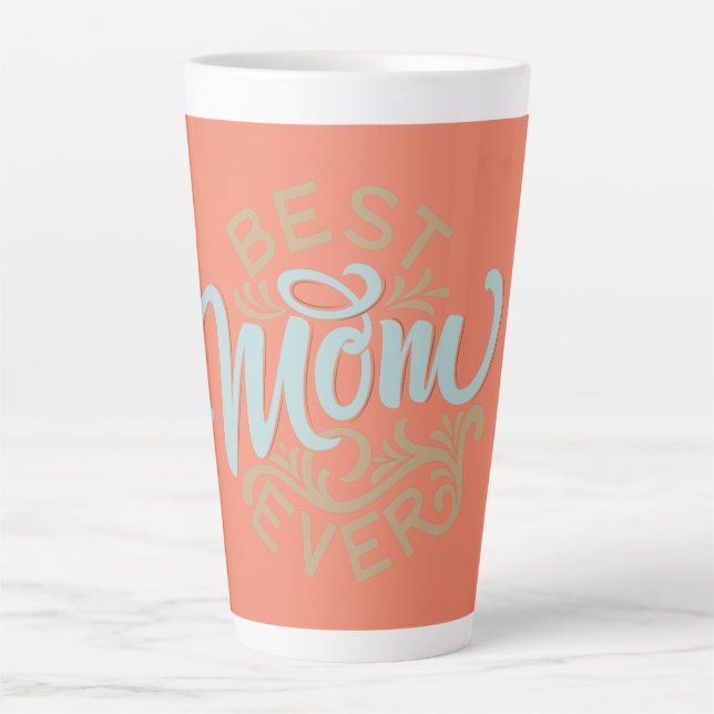 Tasse Latte Meilleure maman jamais Word Art (Devant)