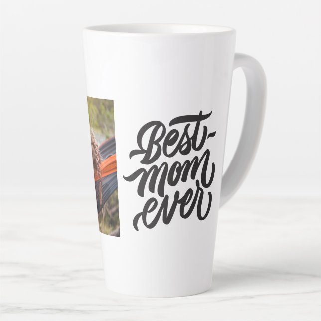 Tasse Latte Meilleure Maman Jour Script Moderne Photo personna (Angle droit)