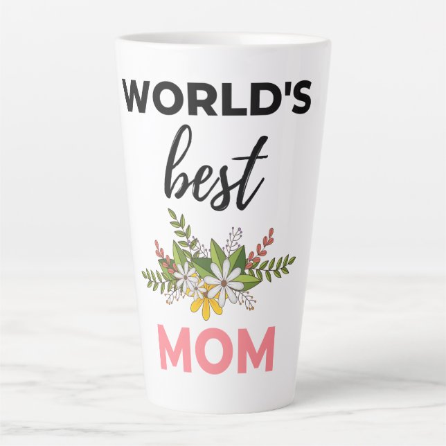 Tasse Latte Meilleure maman noire du monde (Devant)