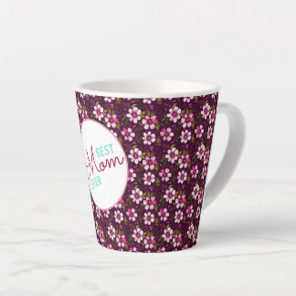 Tasse Latte Meilleure Maman Personnalisée Vin et Floral Rose
