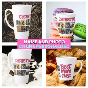 Tasse Latte Meilleure Maman Photo Collage