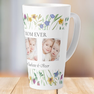 Tasse Latte Meilleure Maman Photo de Fleur Sauvage