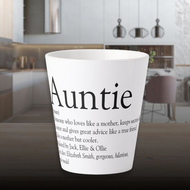 Tasse Latte Meilleure Tante, Tante Définition du monde (World's Best Ever Aunt Auntie Definition Latte Mug)