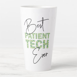 Tasse Latte Meilleure technologie patient jamais floral bloc &