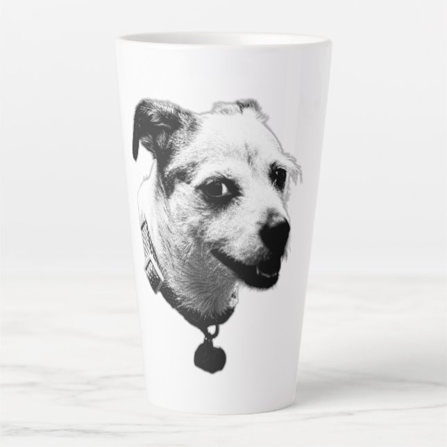 Tasse Latte Mélange de café Terrier souriant (Devant)
