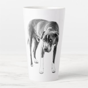 Tasse Latte Mélange Pitbull à âme en monochrome gras