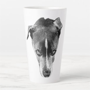 Tasse Latte Mélange Pitbull intense Mélange Monochrome Portrai