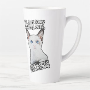 Tasse Latte Mème drôle de chat en colère pour les amateurs de