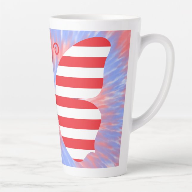 Tasse Latte Memorial Day/4 juillet Butterfly (Droite)