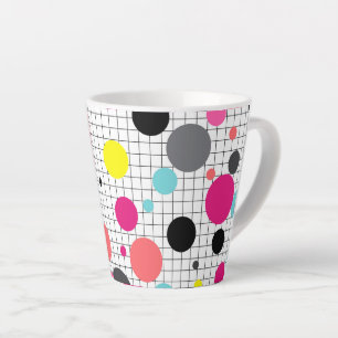 Tasse Latte Memphis points noirs