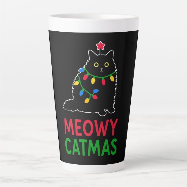 Tasse Latte Meowy Noël (Devant)