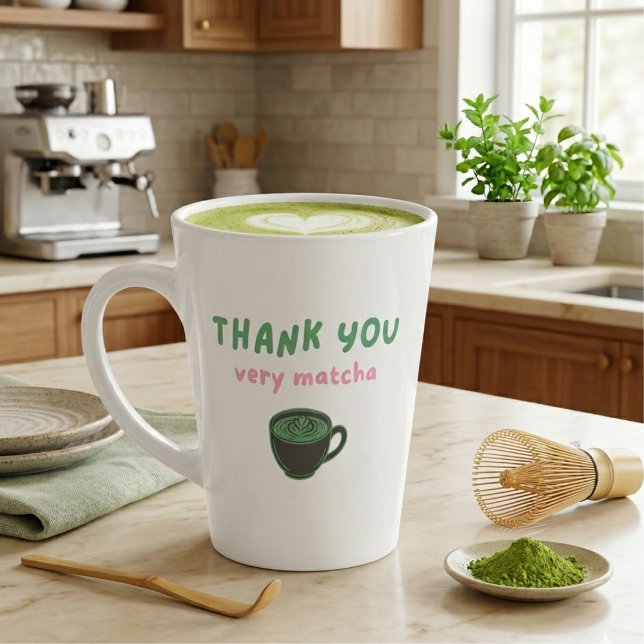 Tasse Latte Merci Beaucoup Matcha | Drôle de Latte Matcha (Créateur téléchargé)