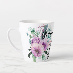 Tasse Latte Merci grand-mère Groom ou mariée violet