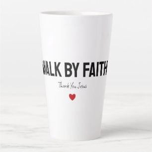 Tasse Latte Merci Jésus Béni Marcher par la foi