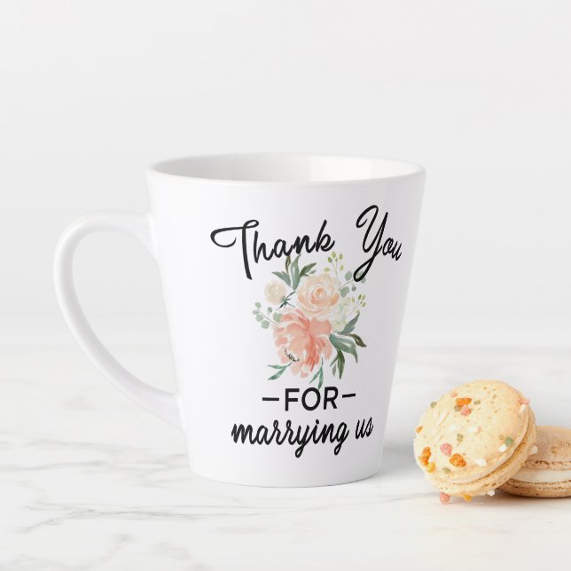 Tasse Latte Merci officiel Mariage floral (En situation)