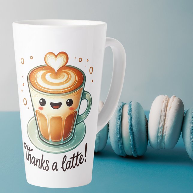 Tasse Latte Merci pour un jeu de mot en latte (Créateur téléchargé)