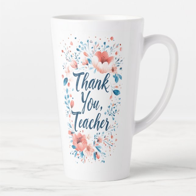 Tasse Latte Merci professeur Floral (Droite)