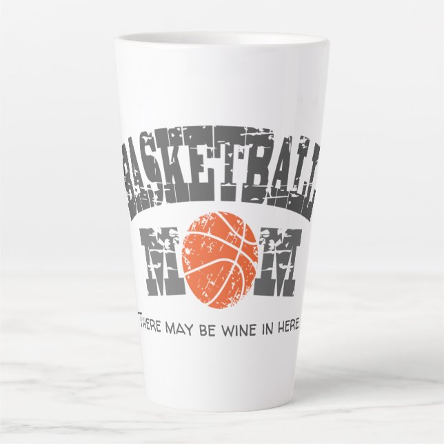 Tasse Latte Mère de basket-ball drôle (Devant)