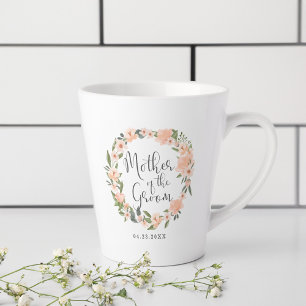 Tasse Latte Mère De La Groom Floral Aquarelle Wreath Photo