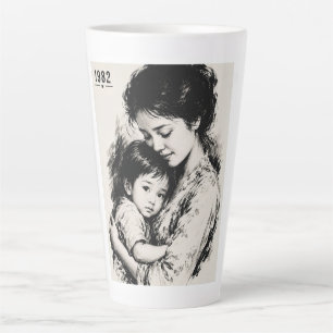 Tasse Latte Mère et enfant vintage 1982