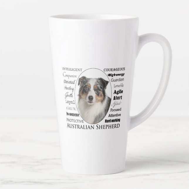 Tasse Latte Merle Australian Shepherd (Droite)