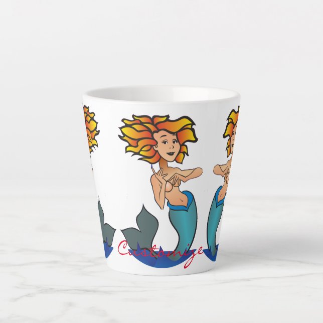 Tasse Latte Mermaides rouges Thunder_Cove (Devant)