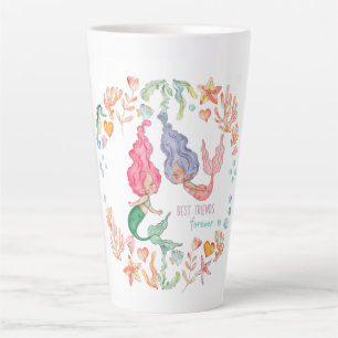 Tasse Latte Mermaids Meilleurs amis pour toujours BFF personna
