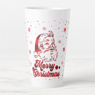 Tasse Latte Merry Christmas Snowflakes