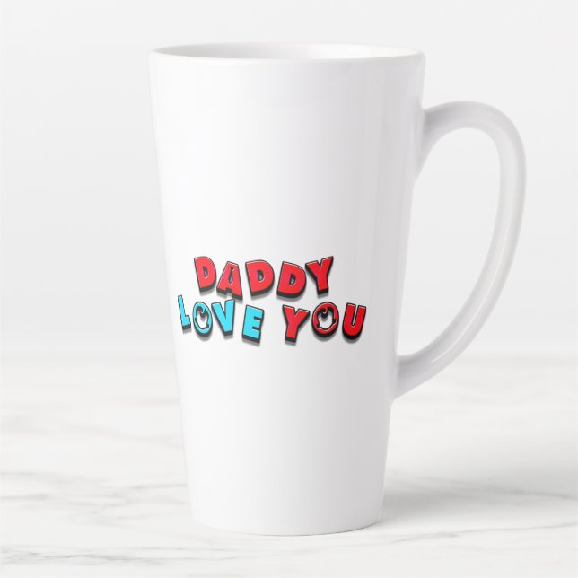 Tasse Latte Message exprimant l'amour pour les pères (Droite)