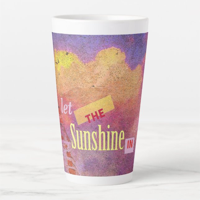 Tasse Latte Message sur un mur (Devant)