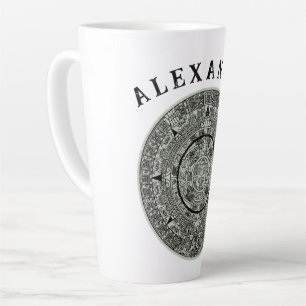 Tasse Latte Mexicaine Aztec Sun Stone Maya Calendrier 1