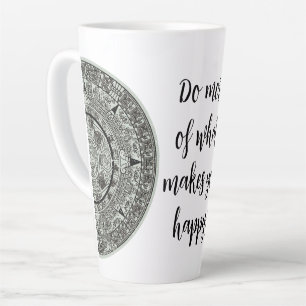 Tasse Latte Mexicaine Aztec Sun Stone Maya Calendrier 1