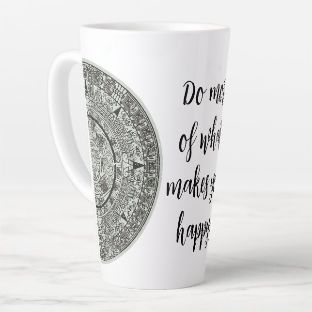 Tasse Latte Mexicaine Aztec Sun Stone Maya Calendrier 1 (Angle gauche)