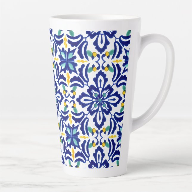 Tasse Latte Mexicaine Talavera Terracotta Carrelage Design No. (Droite)
