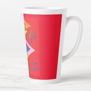 Tasse Latte MEXICO Ethno motifs et couleur rouge