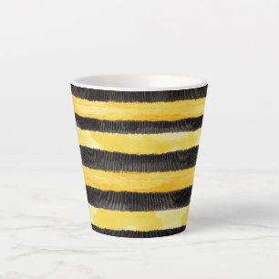 Tasse Latte Miel Abeille Noir Or Jaune Noël