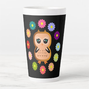 Tasse Latte mignon et kawaii chouette Animaux sauvages Hoot co