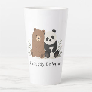 Tasse Latte Mignon Ours & Panda Neurodiversité Inclusion T-Shi