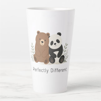 Tasse Latte Mignon Ours & Panda Neurodiversité Inclusion T-Shi