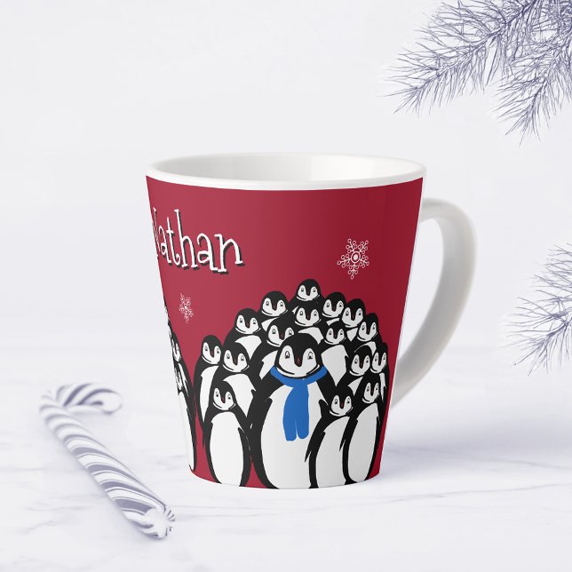 Tasse Latte Mignon Pingouin Personnalisé (Créateur téléchargé)