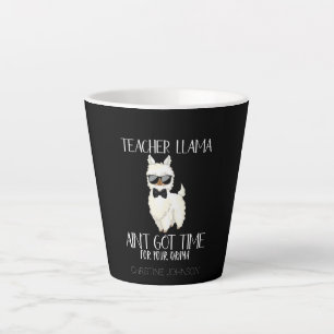 Tasse Latte Mignonne et drôle Enseignante Llama   Nom personna
